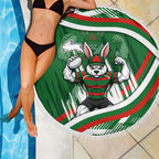 Rabbitohs Rugby Mascot Beach Blanket Fierce Athlete Graphic in Sports Style