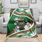 Rabbitohs Rugby Mascot Blanket Fierce Athlete Graphic in Sports Style