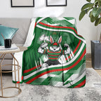 Rabbitohs Rugby Mascot Blanket Fierce Athlete Graphic in Sports Style
