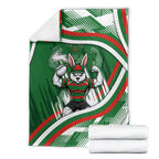 Rabbitohs Rugby Mascot Blanket Fierce Athlete Graphic in Sports Style