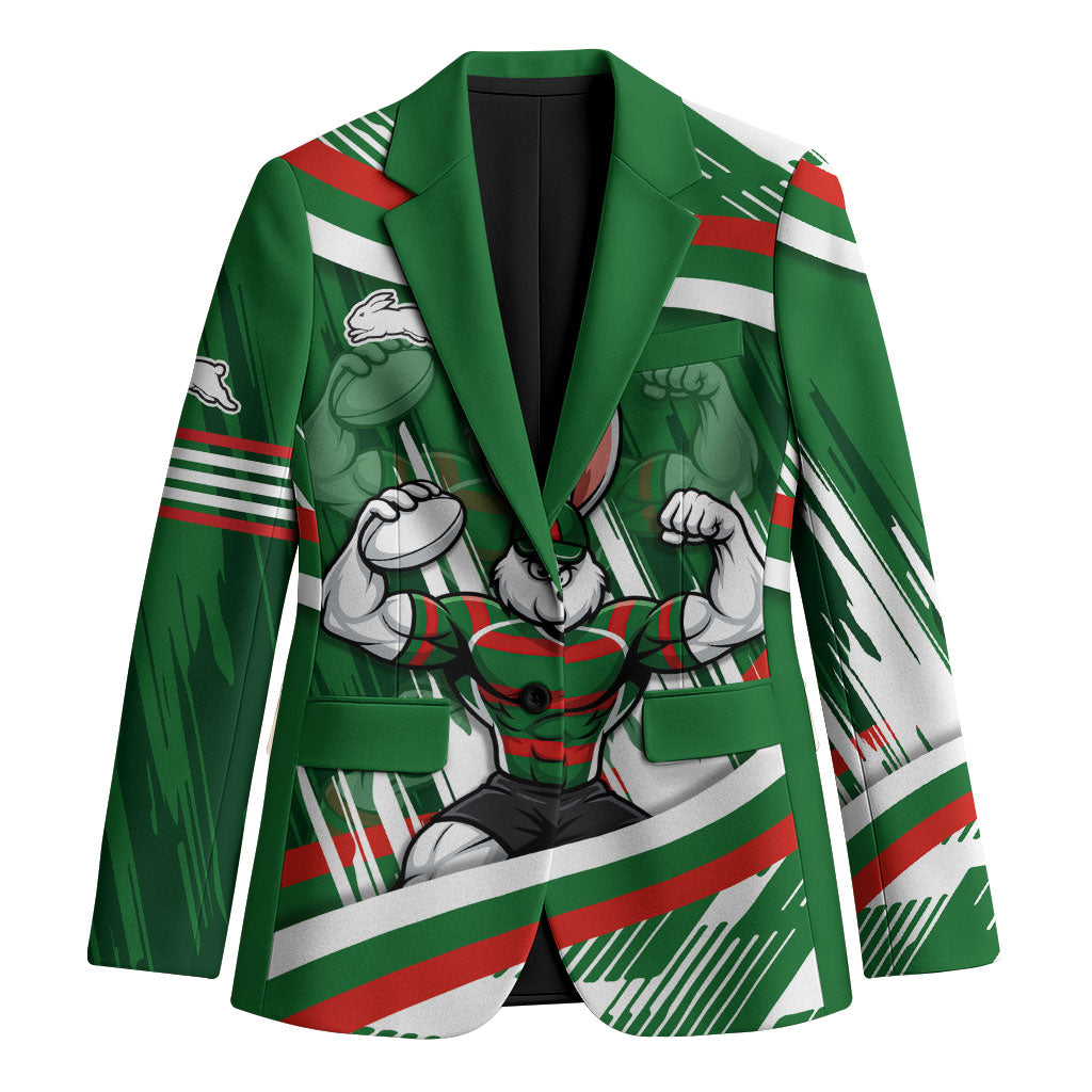 Rabbitohs Rugby Mascot Blazer Fierce Athlete Graphic in Sports Style