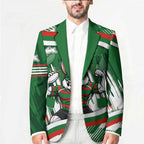 Rabbitohs Rugby Mascot Blazer Fierce Athlete Graphic in Sports Style