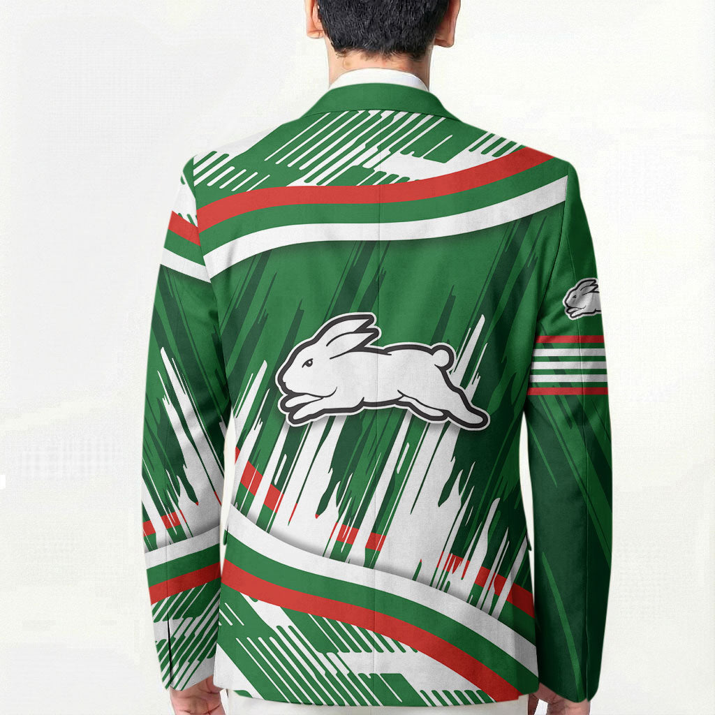 Rabbitohs Rugby Mascot Blazer Fierce Athlete Graphic in Sports Style