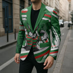 Rabbitohs Rugby Mascot Blazer Fierce Athlete Graphic in Sports Style