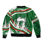 Rabbitohs Rugby Mascot Bomber Jacket Fierce Athlete Graphic in Sports Style