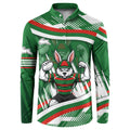 Rabbitohs Rugby Mascot Button Sweatshirt Fierce Athlete Graphic in Sports Style
