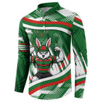 Rabbitohs Rugby Mascot Button Sweatshirt Fierce Athlete Graphic in Sports Style