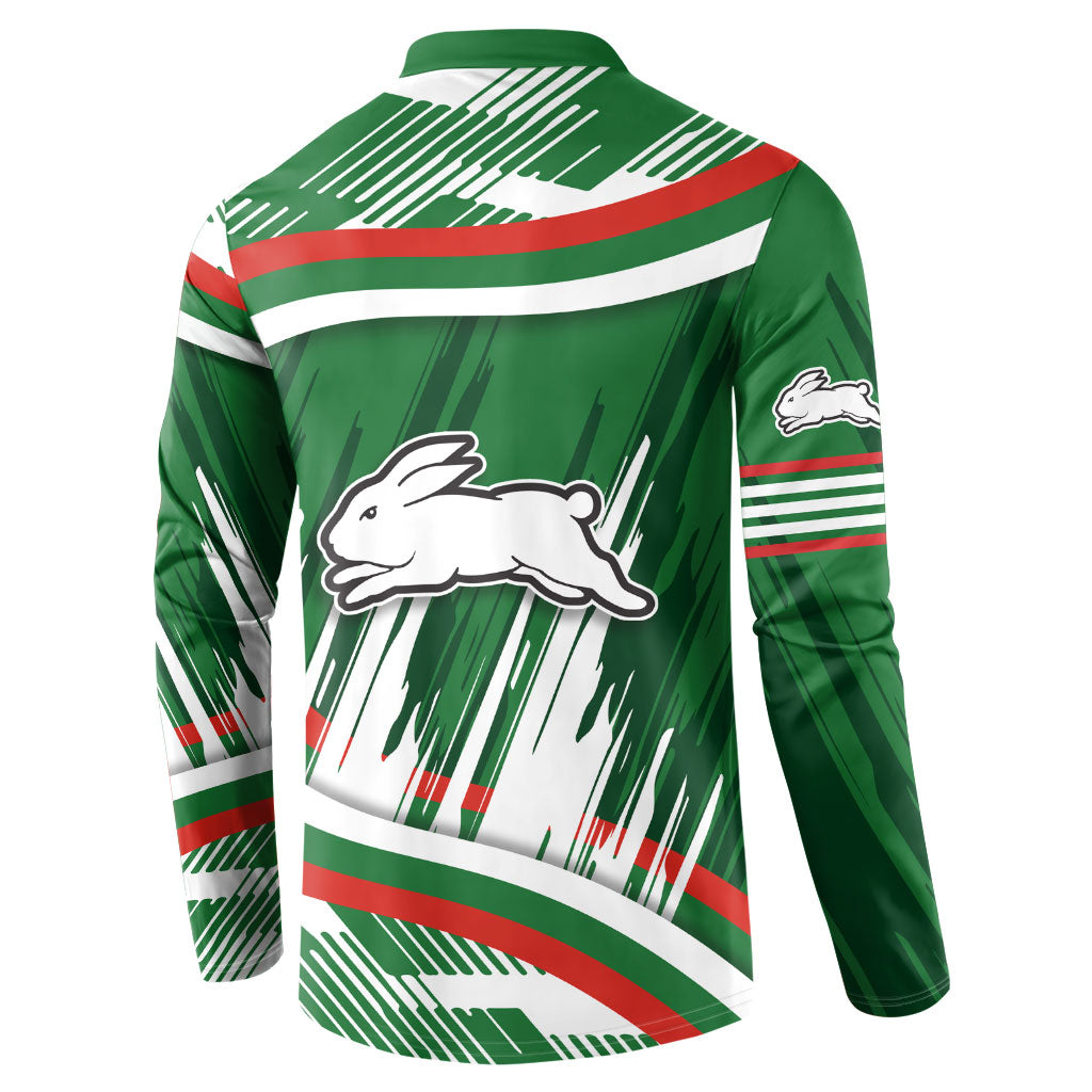 Rabbitohs Rugby Mascot Button Sweatshirt Fierce Athlete Graphic in Sports Style