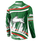 Rabbitohs Rugby Mascot Button Sweatshirt Fierce Athlete Graphic in Sports Style