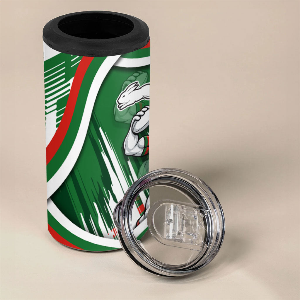 Rabbitohs Rugby Mascot 4 in 1 Can Cooler Tumbler Fierce Athlete Graphic in Sports Style