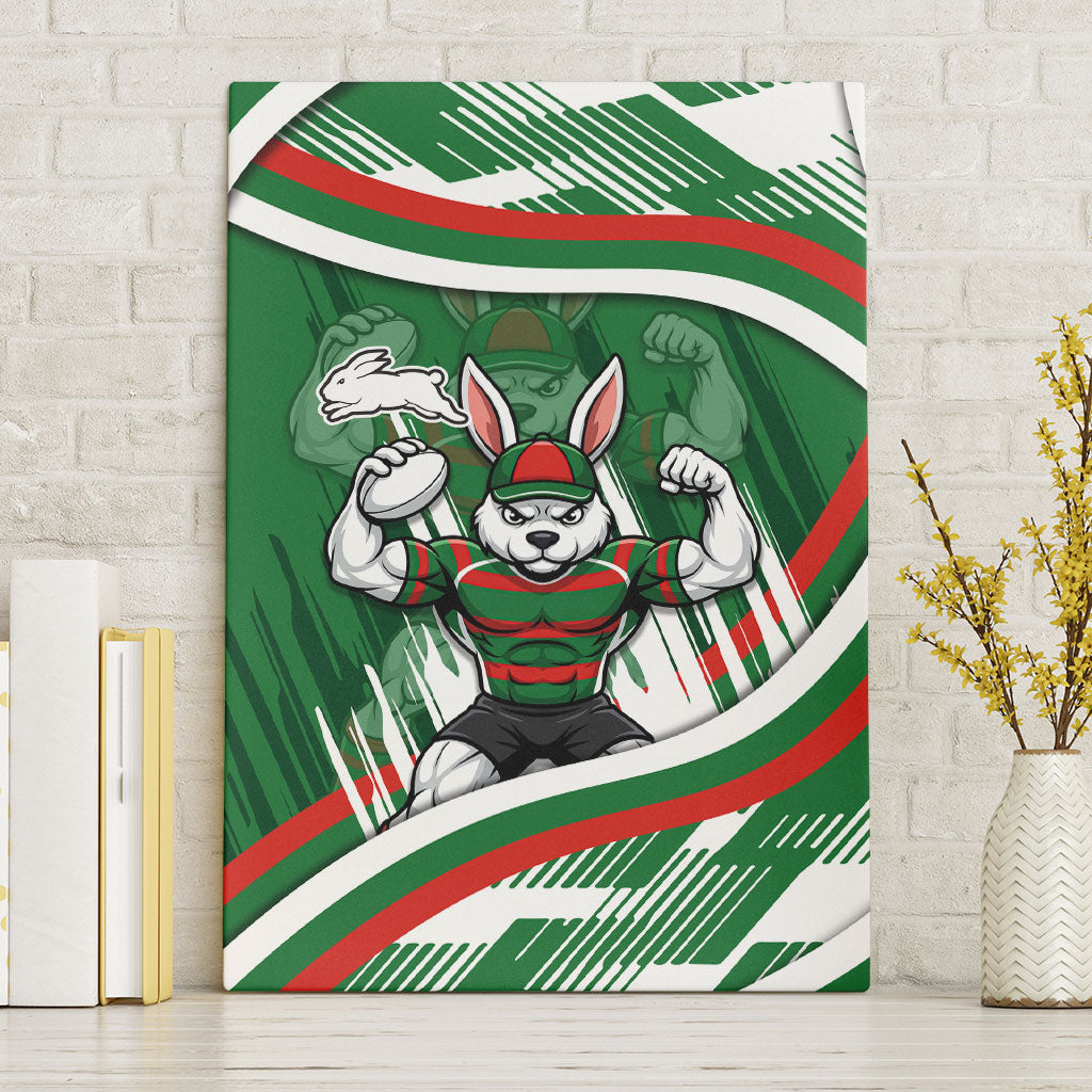 Rabbitohs Rugby Mascot Canvas Wall Art Fierce Athlete Graphic in Sports Style
