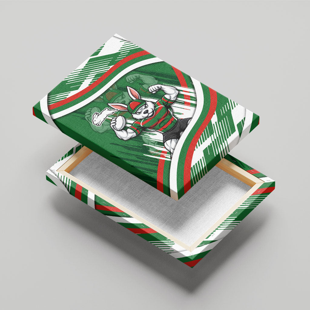 Rabbitohs Rugby Mascot Canvas Wall Art Fierce Athlete Graphic in Sports Style