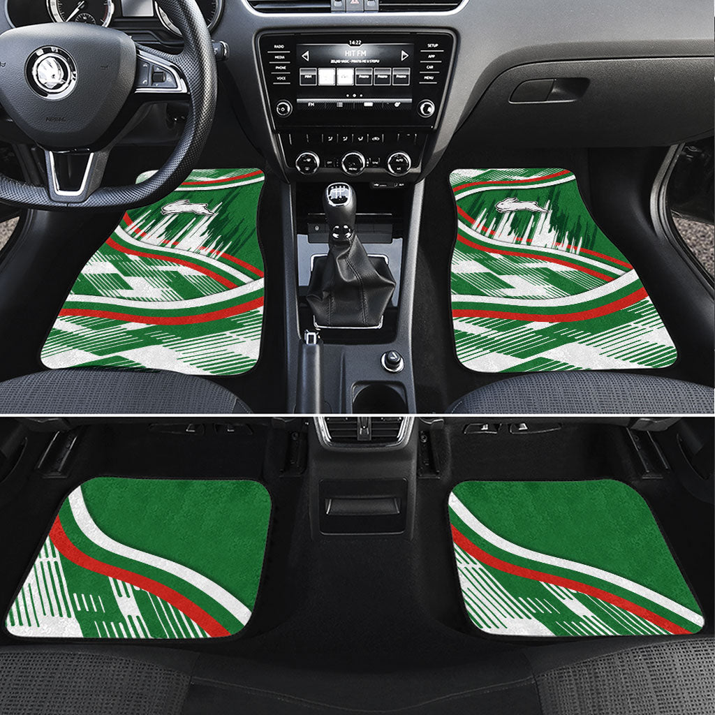 Rabbitohs Rugby Mascot Car Mats Fierce Athlete Graphic in Sports Style