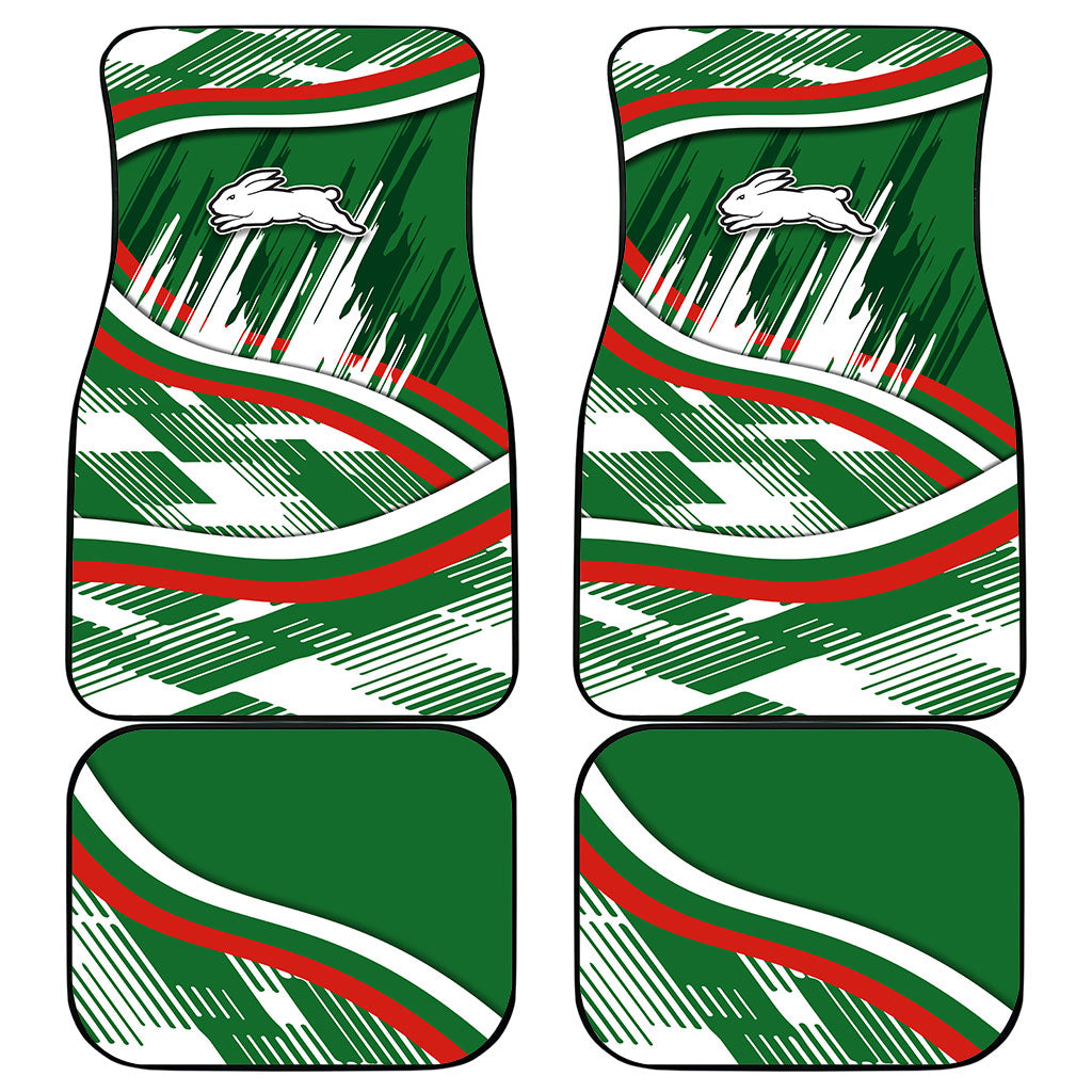 Rabbitohs Rugby Mascot Car Mats Fierce Athlete Graphic in Sports Style