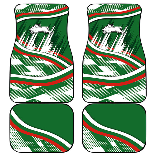 Rabbitohs Rugby Mascot Car Mats Fierce Athlete Graphic in Sports Style