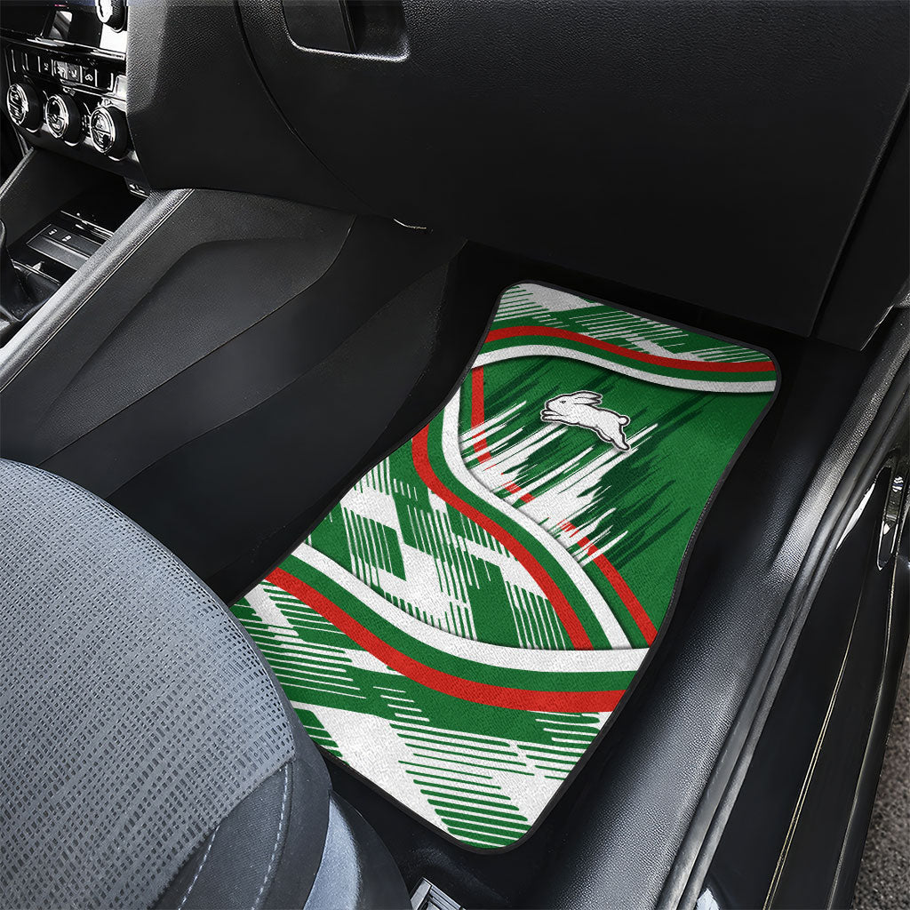 Rabbitohs Rugby Mascot Car Mats Fierce Athlete Graphic in Sports Style
