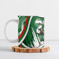 Rabbitohs Rugby Mascot Ceramic Mug Fierce Athlete Graphic in Sports Style