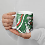 Rabbitohs Rugby Mascot Ceramic Mug Fierce Athlete Graphic in Sports Style