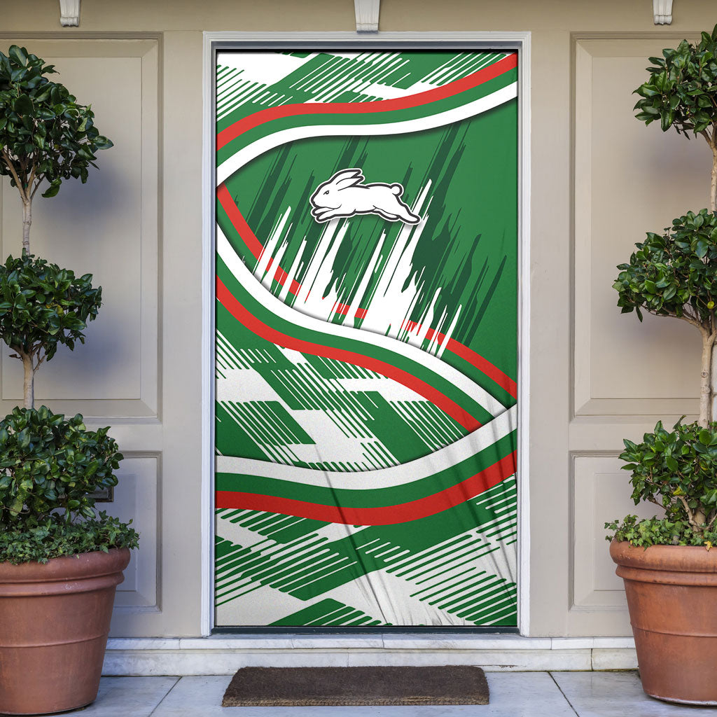 Rabbitohs Rugby Mascot Door Cover Fierce Athlete Graphic in Sports Style