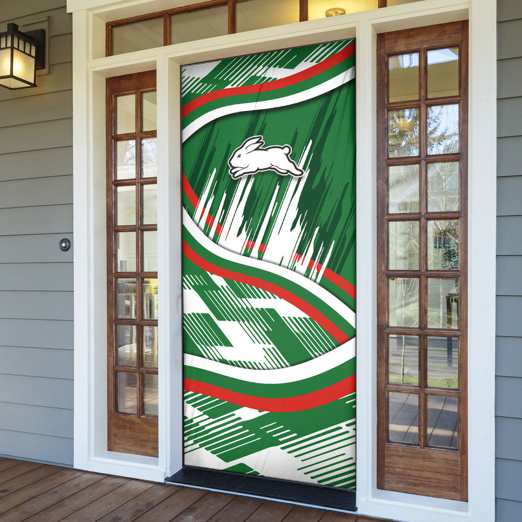 Rabbitohs Rugby Mascot Door Cover Fierce Athlete Graphic in Sports Style