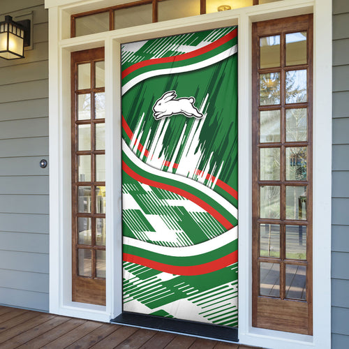 Rabbitohs Rugby Mascot Door Cover Fierce Athlete Graphic in Sports Style