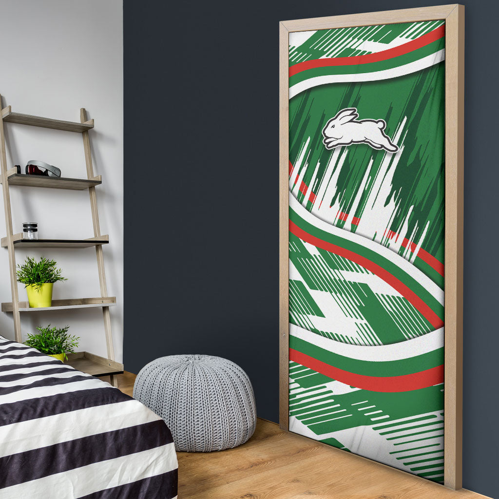 Rabbitohs Rugby Mascot Door Cover Fierce Athlete Graphic in Sports Style