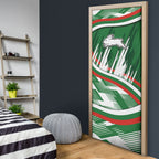 Rabbitohs Rugby Mascot Door Cover Fierce Athlete Graphic in Sports Style