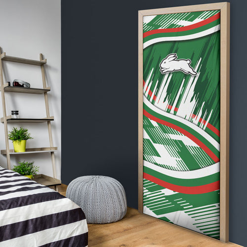 Rabbitohs Rugby Mascot Door Cover Fierce Athlete Graphic in Sports Style