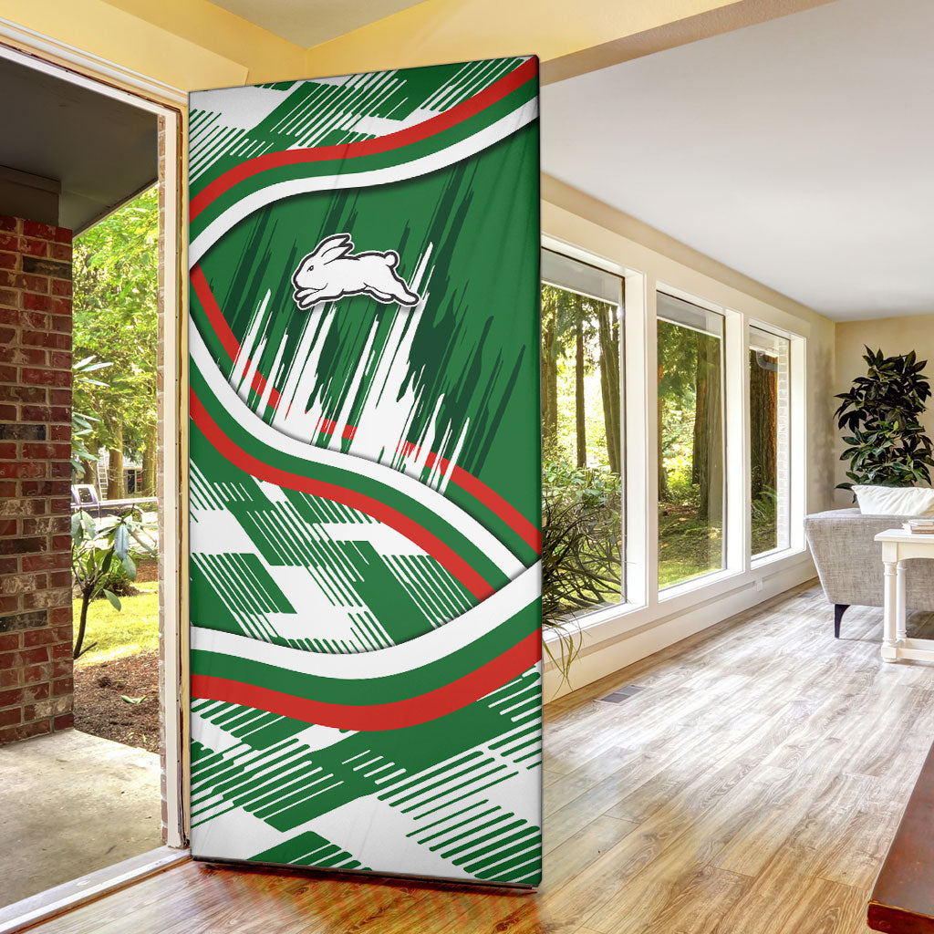 Rabbitohs Rugby Mascot Door Cover Fierce Athlete Graphic in Sports Style