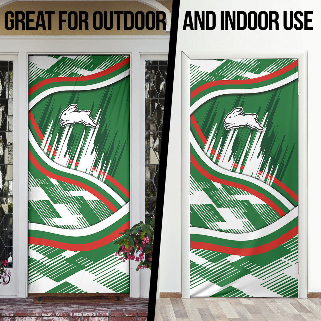 Rabbitohs Rugby Mascot Door Cover Fierce Athlete Graphic in Sports Style