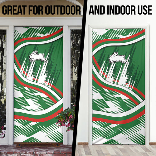 Rabbitohs Rugby Mascot Door Cover Fierce Athlete Graphic in Sports Style