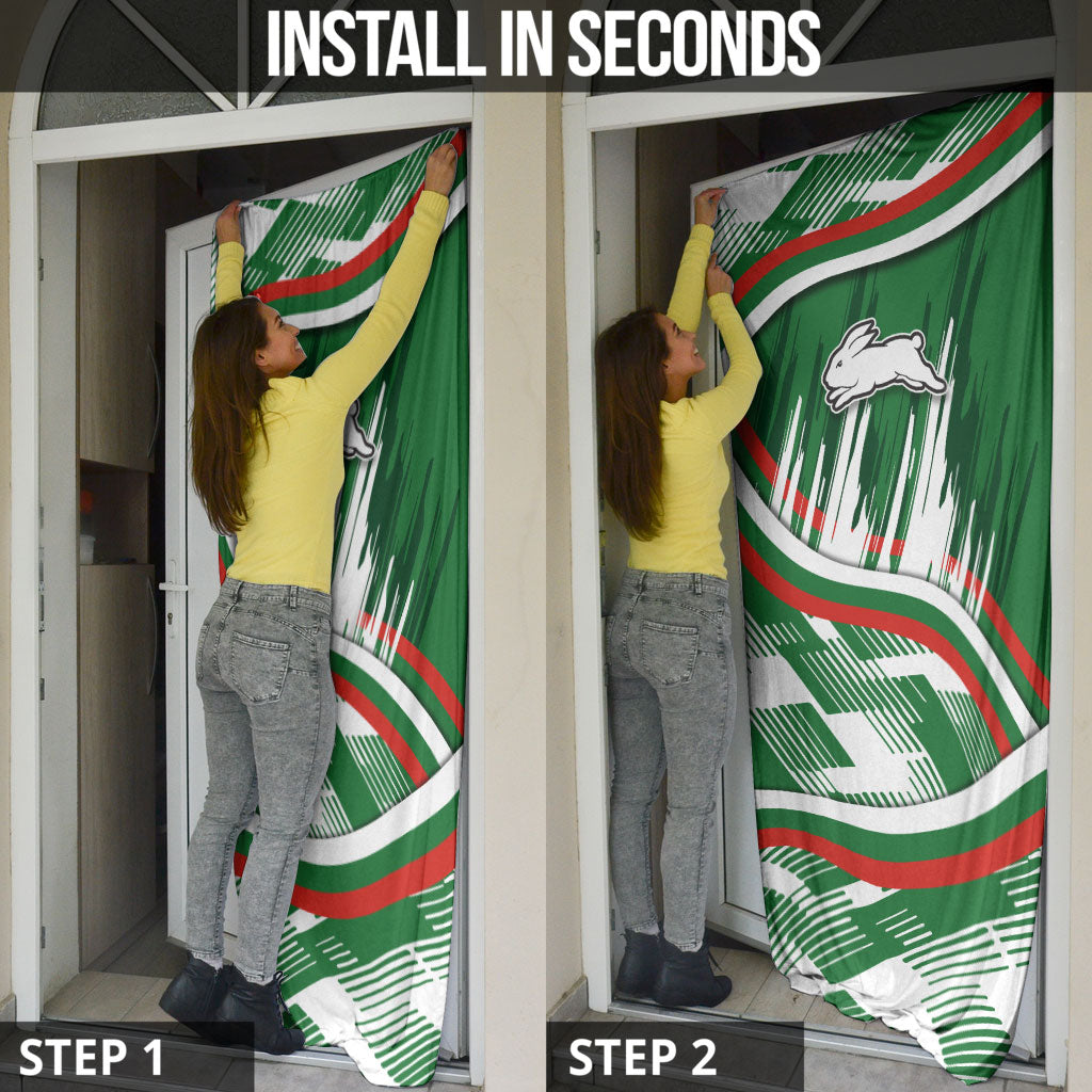 Rabbitohs Rugby Mascot Door Cover Fierce Athlete Graphic in Sports Style