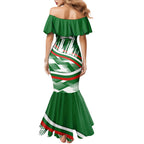Rabbitohs Rugby Mascot Family Matching Mermaid Dress and Hawaiian Shirt Fierce Athlete Graphic in Sports Style