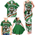 Rabbitohs Rugby Mascot Family Matching Tank Maxi Dress and Hawaiian Shirt Fierce Athlete Graphic in Sports Style