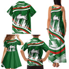 Rabbitohs Rugby Mascot Family Matching Tank Maxi Dress and Hawaiian Shirt Fierce Athlete Graphic in Sports Style