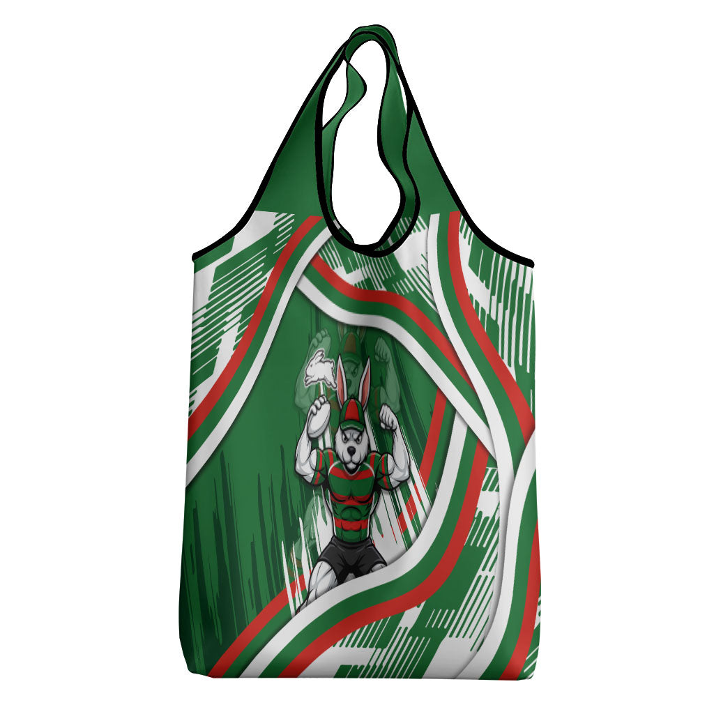 Rabbitohs Rugby Mascot Grocery Bag Fierce Athlete Graphic in Sports Style