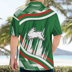 Rabbitohs Rugby Mascot Hawaiian Shirt Fierce Athlete Graphic in Sports Style