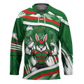 Rabbitohs Rugby Mascot Hockey Jersey Fierce Athlete Graphic in Sports Style