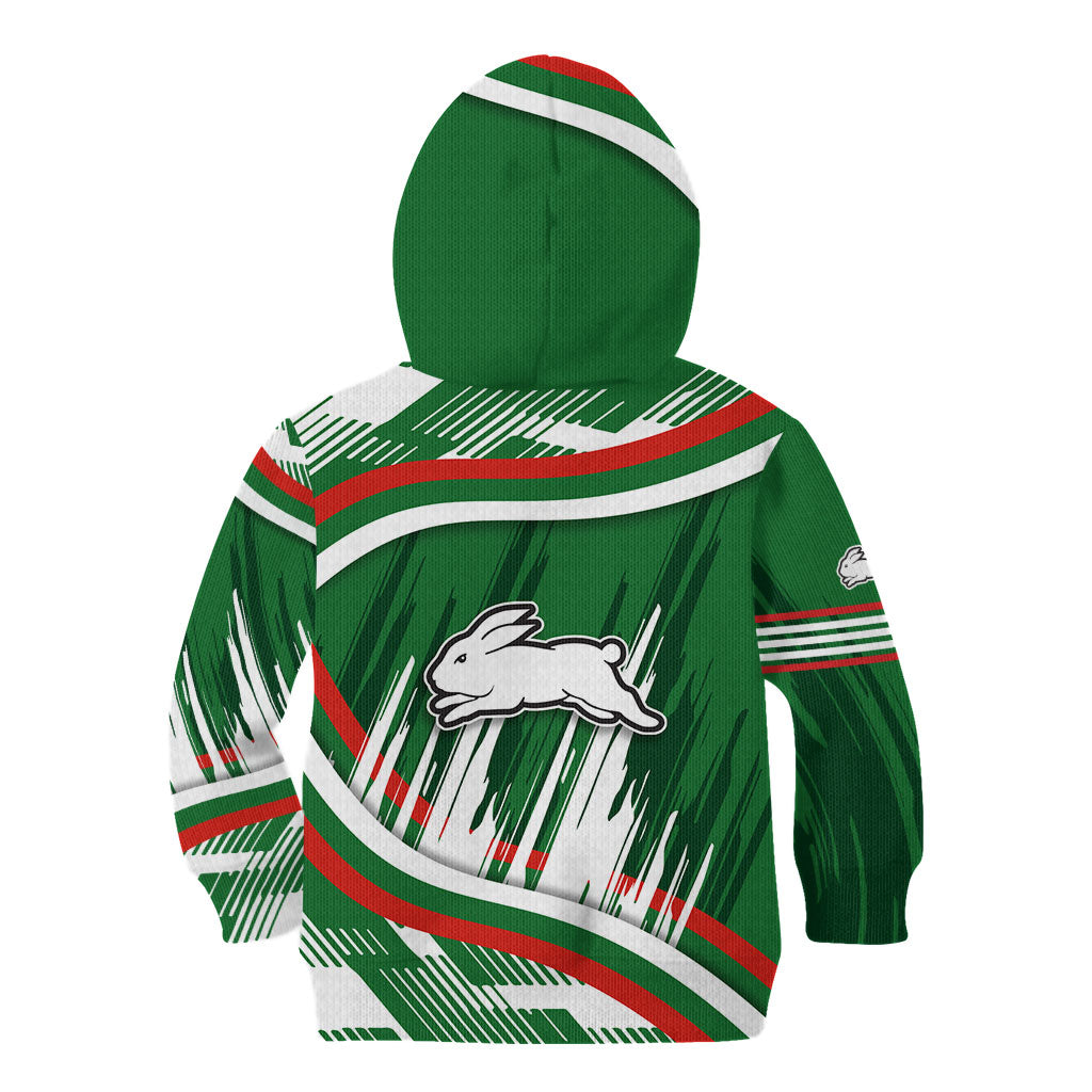 Rabbitohs Rugby Mascot Kid Hoodie Fierce Athlete Graphic in Sports Style