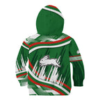 Rabbitohs Rugby Mascot Kid Hoodie Fierce Athlete Graphic in Sports Style