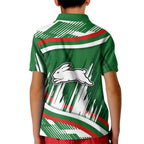 Rabbitohs Rugby Mascot Kid Polo Shirt Fierce Athlete Graphic in Sports Style