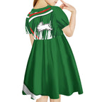 Rabbitohs Rugby Mascot Kid Short Sleeve Dress Fierce Athlete Graphic in Sports Style