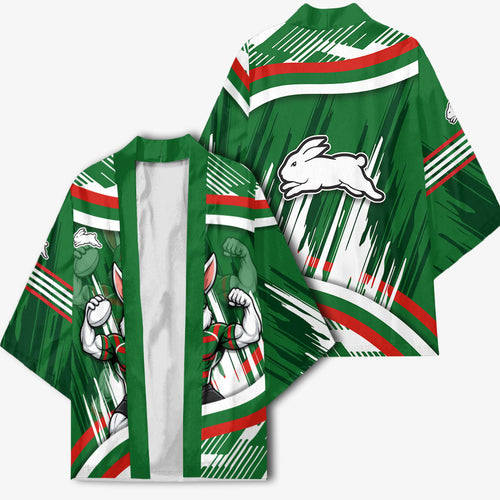 Rabbitohs Rugby Mascot Kimono Fierce Athlete Graphic in Sports Style