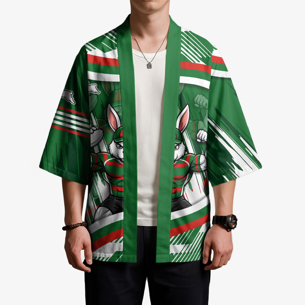 Rabbitohs Rugby Mascot Kimono Fierce Athlete Graphic in Sports Style