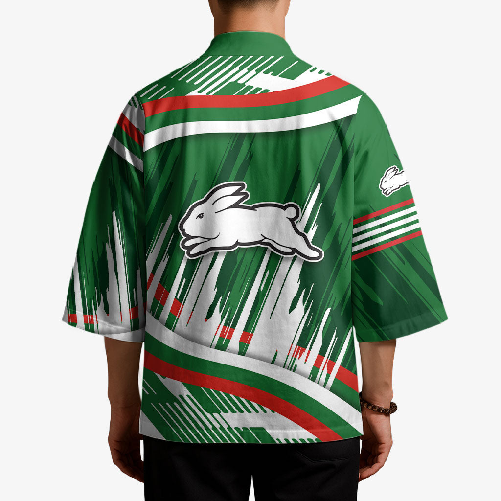 Rabbitohs Rugby Mascot Kimono Fierce Athlete Graphic in Sports Style