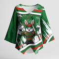 Rabbitohs Rugby Mascot Kimono Sleeve Blouse Fierce Athlete Graphic in Sports Style