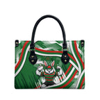 Rabbitohs Rugby Mascot Leather Bag Fierce Athlete Graphic in Sports Style