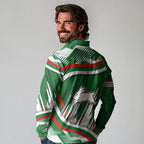 Rabbitohs Rugby Mascot Long Sleeve Polo Shirt Fierce Athlete Graphic in Sports Style
