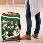 Rabbitohs Rugby Mascot Luggage Cover Fierce Athlete Graphic in Sports Style