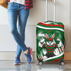 Rabbitohs Rugby Mascot Luggage Cover Fierce Athlete Graphic in Sports Style
